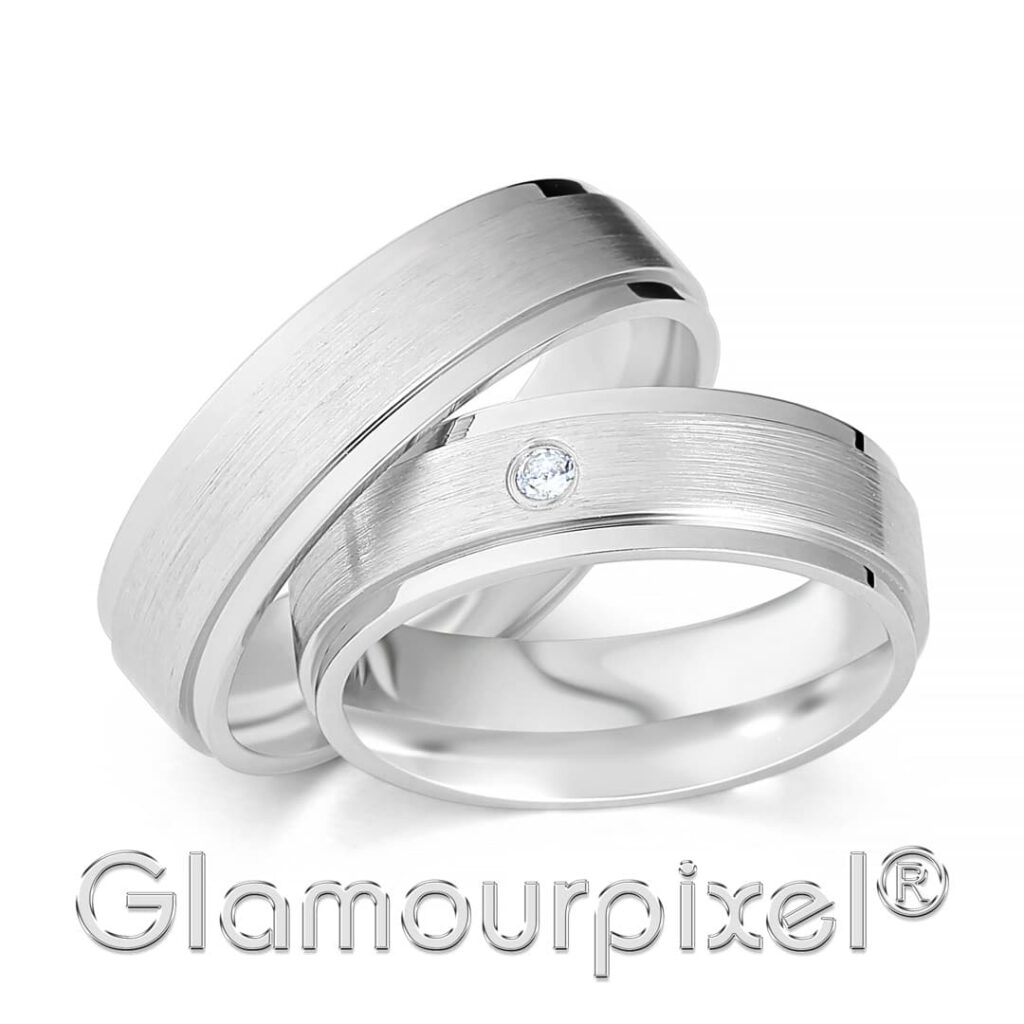 Hochzeitsringe Silber vom Profi fotografiert und retuscheirt