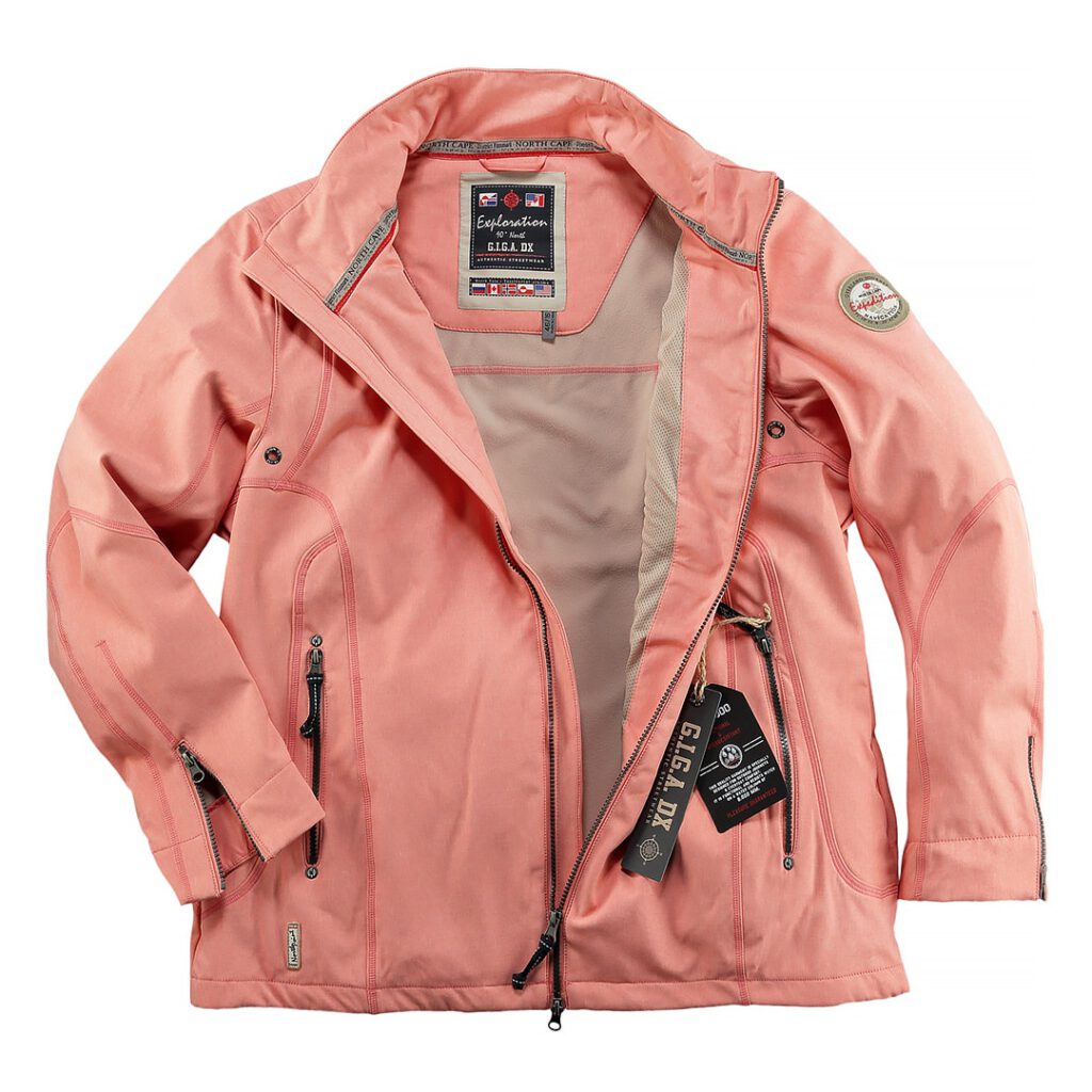 Fotos einer flache hin gelegten Jacke