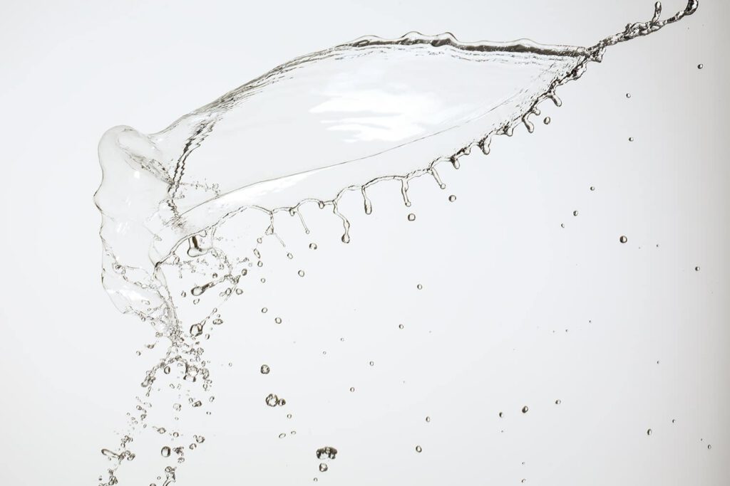 Wassertropfenfoto mit kurzer Blitz Abbrennzeit