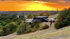 Drohne im Landeanflug in Gelsenkirchen