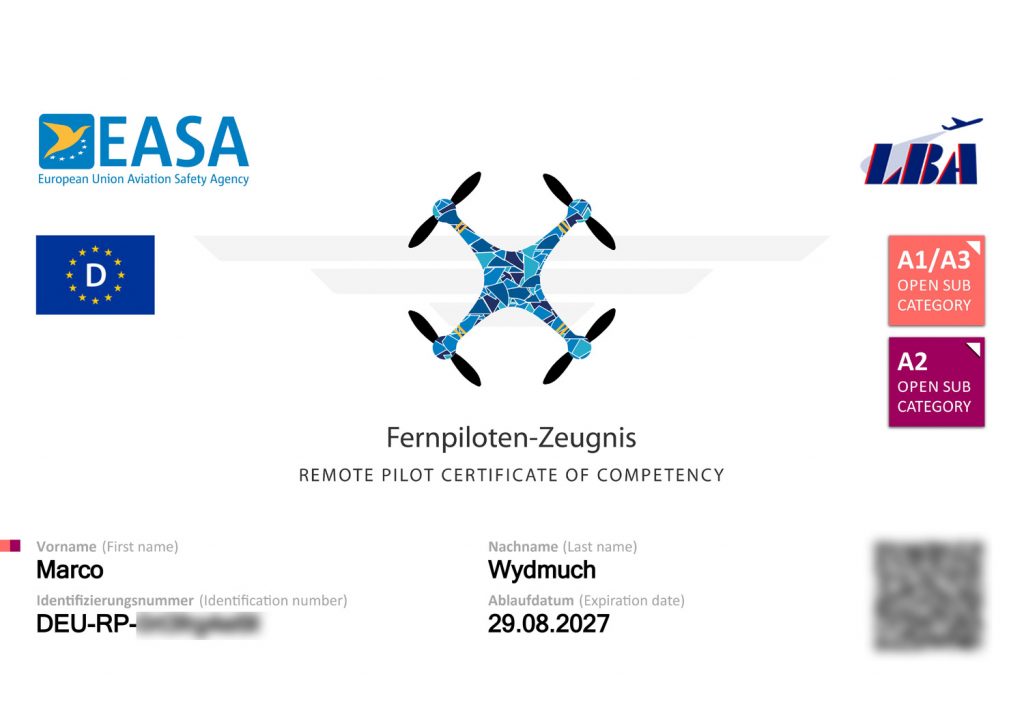 Fernpiloten-Zeugnis A1, A2, A3